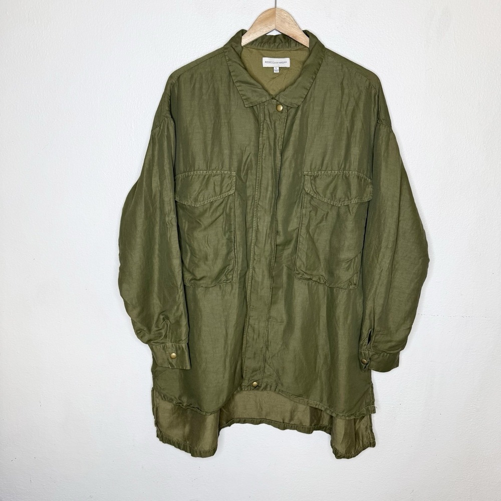 Rebecca Minkoff Military Green Beckals Jacket Oversized Grunge Womens Large Boho